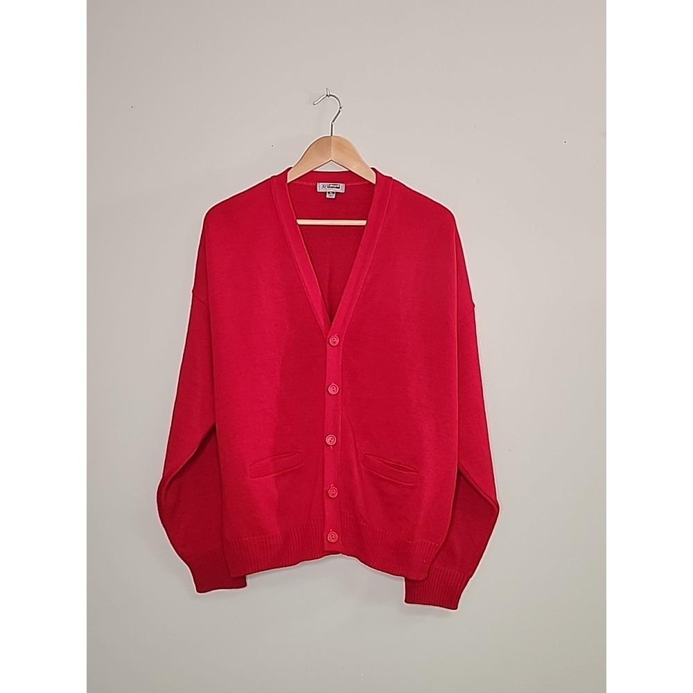 Vintage Edwards Andrew Rohan Womens XL Red Cardigan Cozycore Classic Preppy
